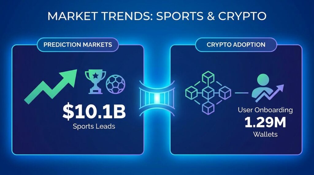 1.29 Million Wallets Reveal Prediction Market Trends: Sports Leads at $10.1B as Crypto Drives User Onboarding