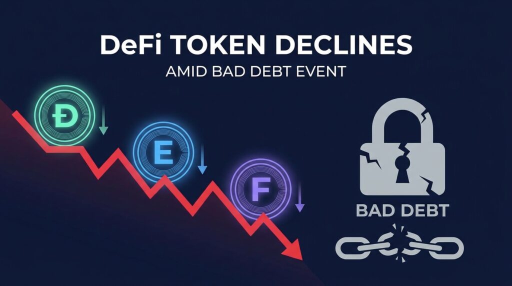 DeFi Tokens Experience Significant Declines Amid Bad Debt Event