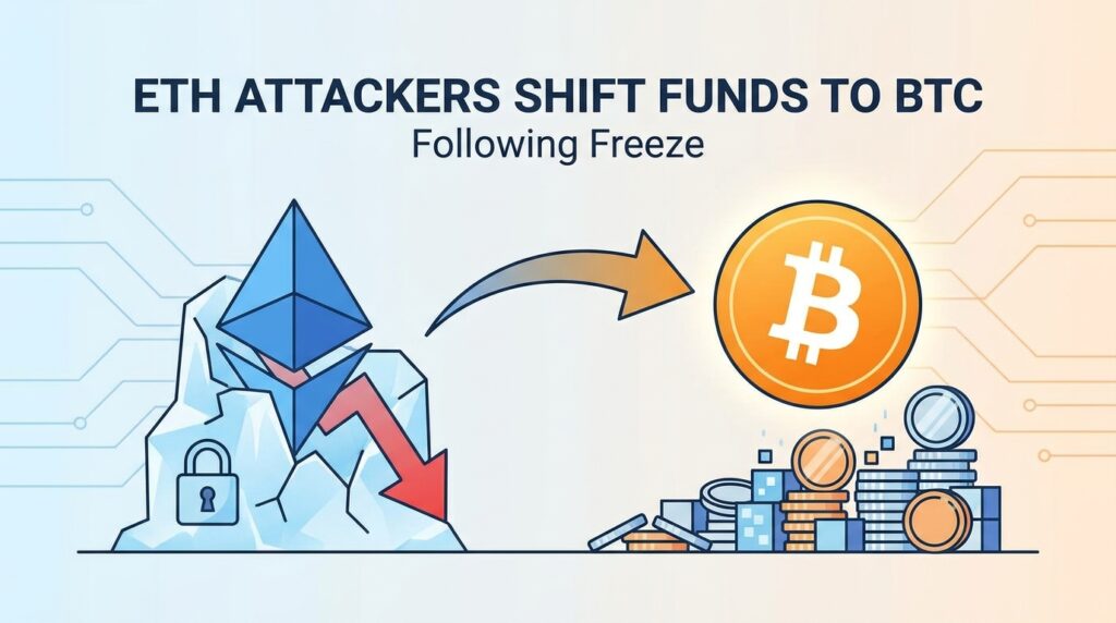 Ethereum Attackers Shift Funds to Bitcoin Following Freeze