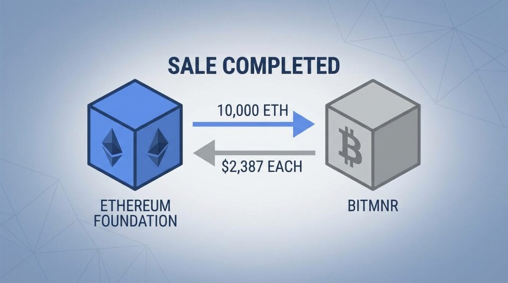 Ethereum Foundation Completes 10,000 ETH Sale to BitMNR at $2,387 Each