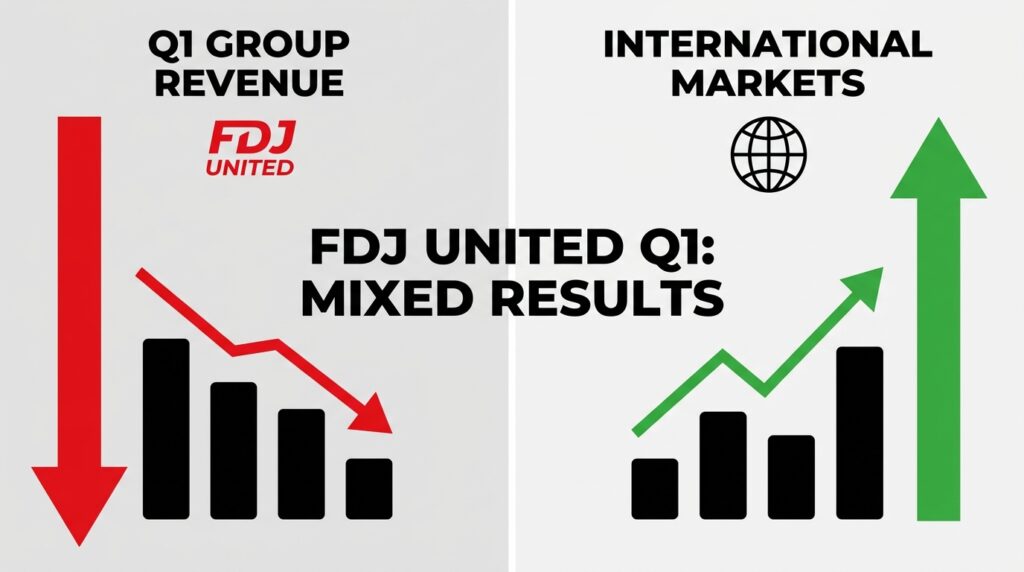 FDJ United Reports Q1 Decline in Group Net Revenue Amidst International Growth