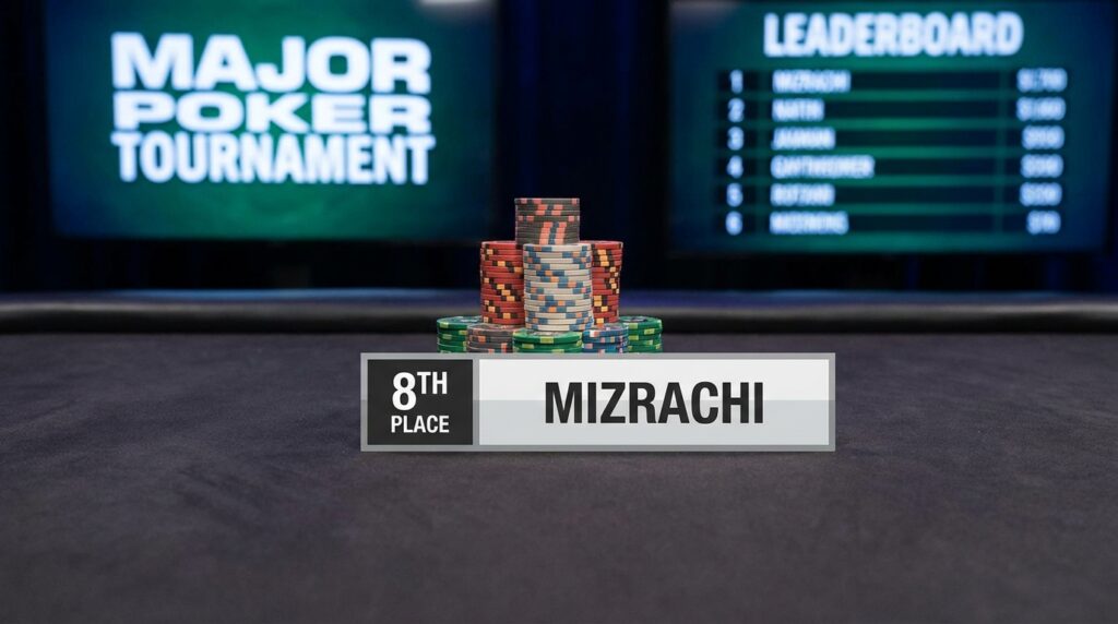 Mizrachi Secures 8th Place in Chips at Major Poker Tournament