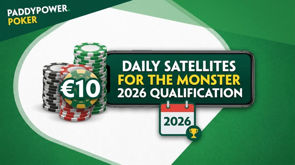 PaddyPower Poker Launches Daily €10 Satellites for The Monster 2026 Qualification