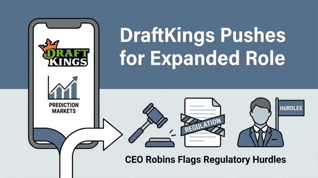 DraftKings Pushes for Expanded Role in Sports Prediction Markets as CEO Robins Flags Regulatory Hurdles