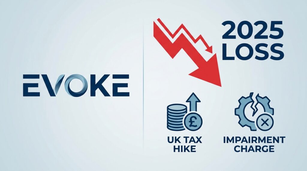 Evoke Reports Sharply Wider 2025 Loss as UK Tax Hike and Impairment Charge Bite