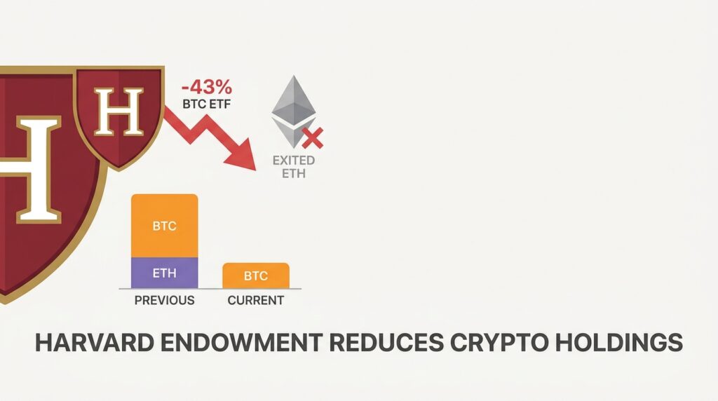 Harvard Endowment Slashes Bitcoin ETF Holdings by 43%, Exits Ethereum Position Entirely