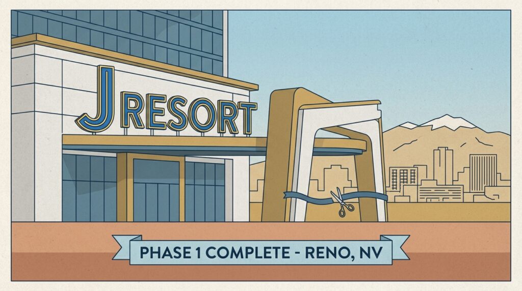 Jacobs Entertainment Completes First Phase of $400 Million J Resort Redevelopment in Reno