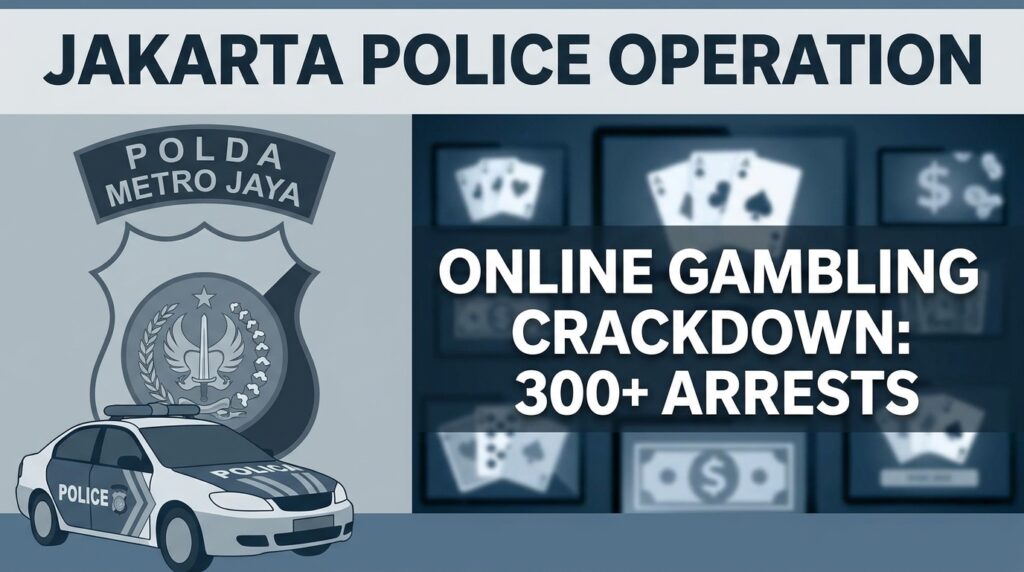 Jakarta Police Arrest Over 300 in Major Crackdown on Alleged Illegal Online Gambling Ring
