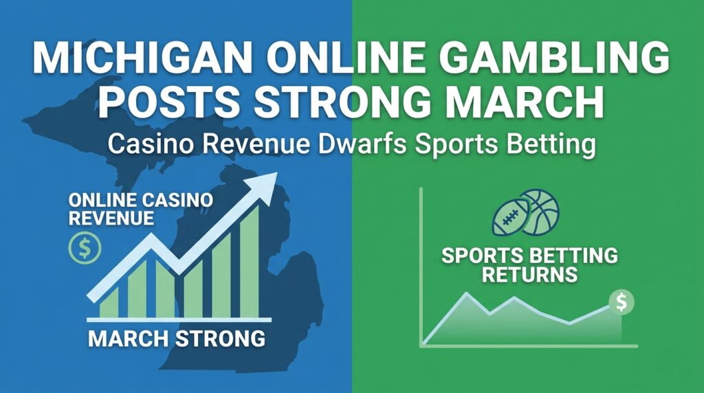 Michigan Online Gambling Posts Strong March as Casino Revenue Dwarfs Sports Betting Returns