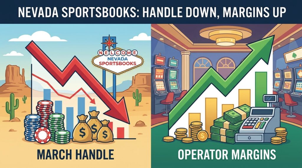 Nevada Sportsbooks See Handle Decline in March, but Operator Margins Improve
