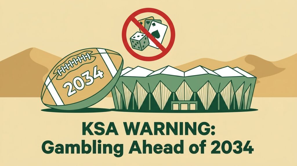 Saudi Arabia’s KSA Warns Gambling Operators Ahead of 2034 FIFA World Cup