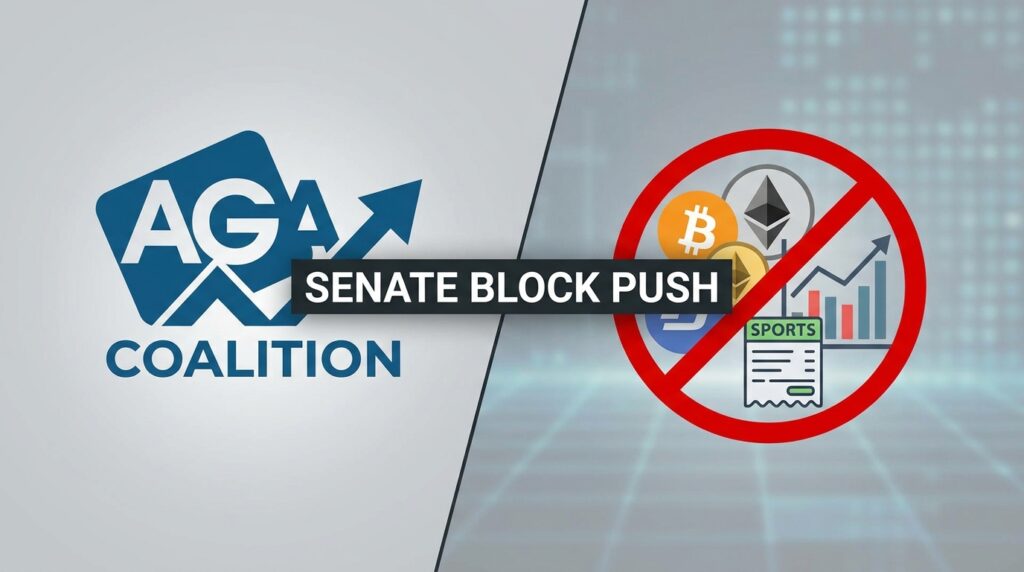 AGA-Led Coalition Pushes Senate to Block Sports Betting on Crypto Prediction Markets