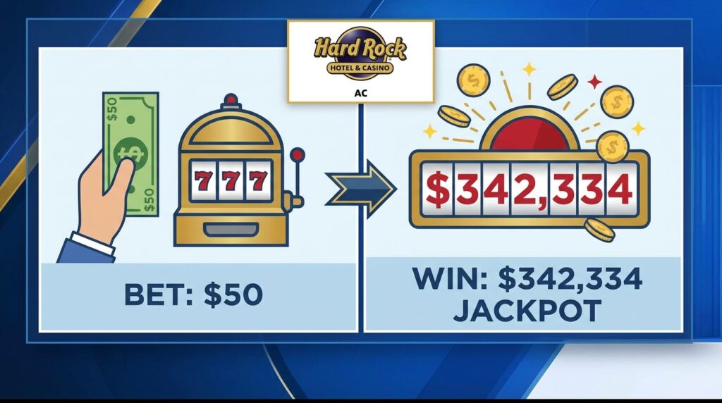 Brooklyn Guest Turns $50 Slot Bet Into $342,334 Jackpot at Hard Rock Hotel & Casino