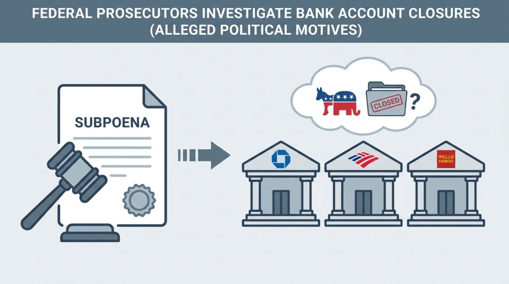 Federal Prosecutors Subpoena JPMorgan, Bank of America and Wells Fargo Over Alleged Political Account Closures