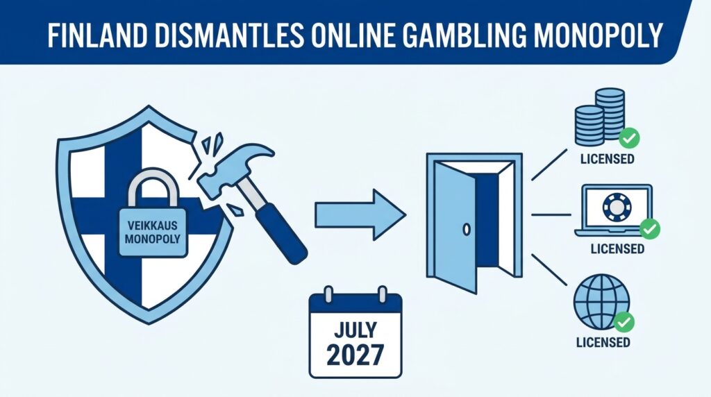 Finland to Dismantle Veikkaus Online Gambling Monopoly by July 2027, Opening Market to Licensed Operators