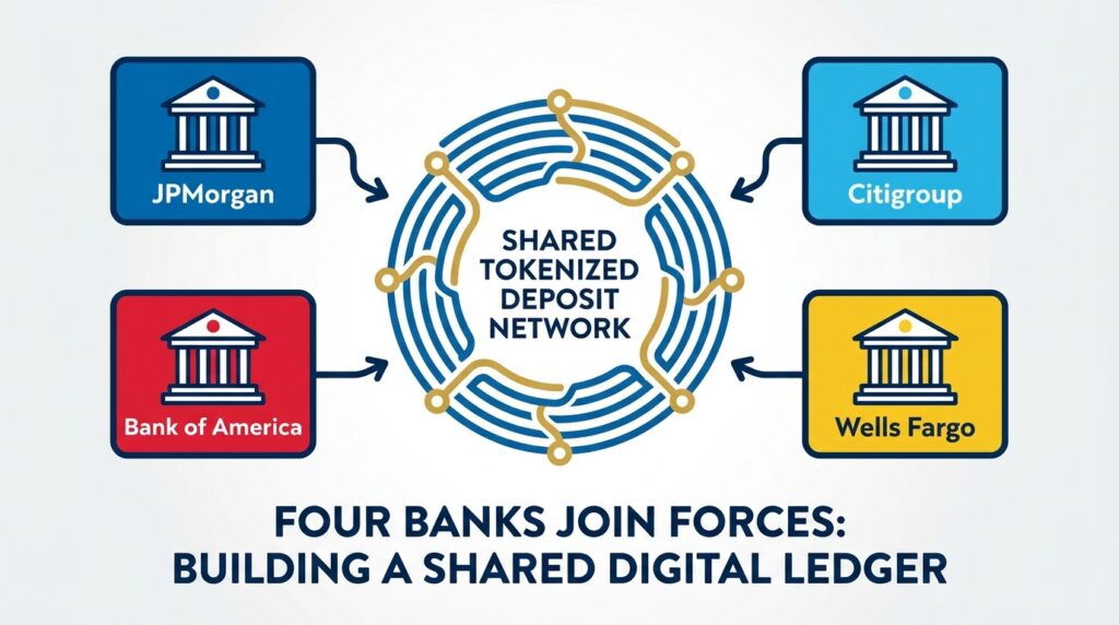 JPMorgan, Citigroup, Bank of America, and Wells Fargo Join Forces to Build a Shared Tokenized Deposit Network
