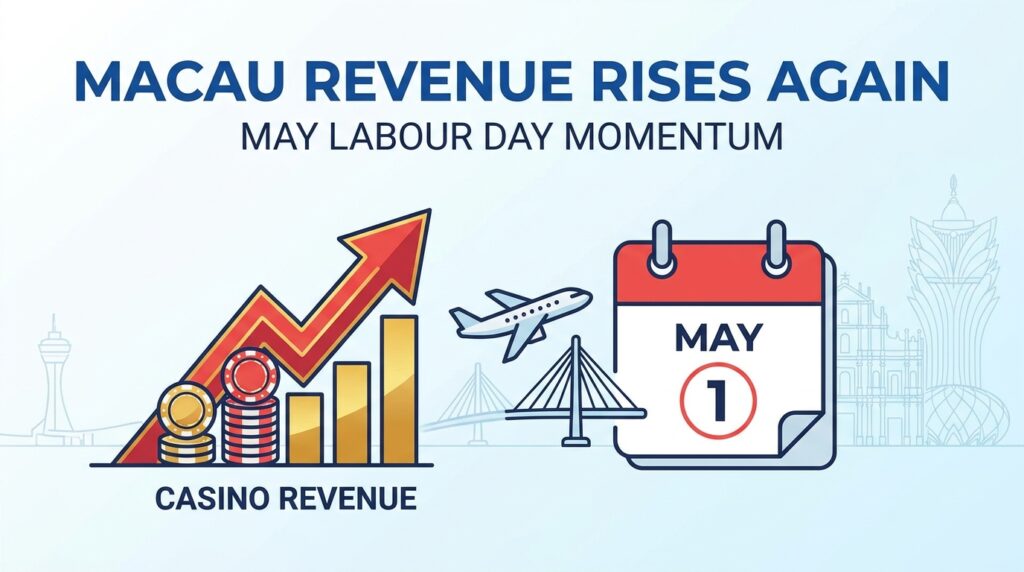 Macau Casino Revenue Rises Again in May as Labour Day Travel Fuels Momentum