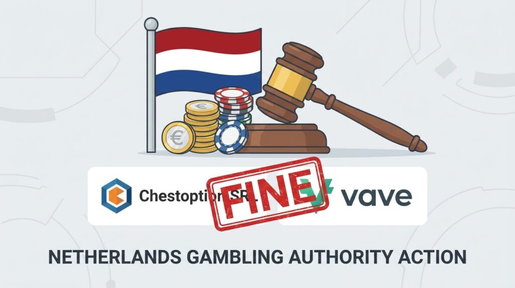 Netherlands Fines Chestoption SRL Over Unlicensed Gambling Operations Tied to Vave