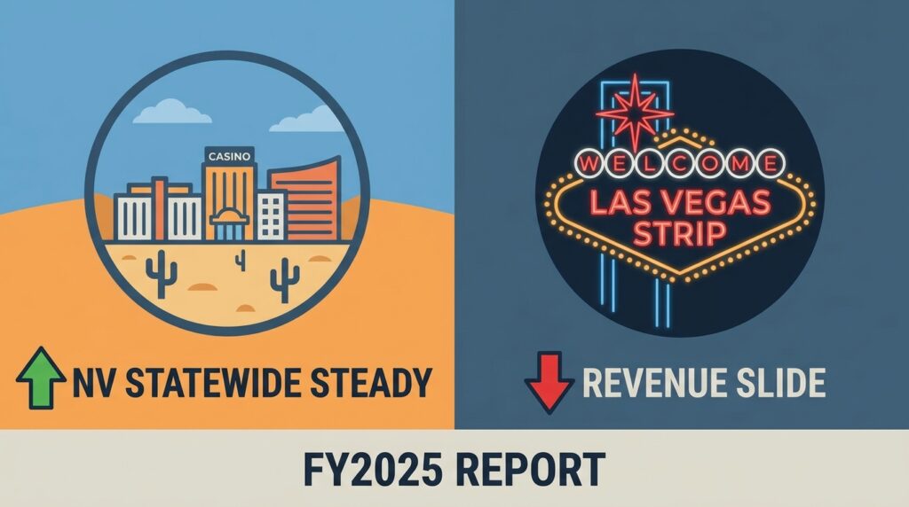 Nevada Casinos Hold Steady in FY2025 as Las Vegas Strip Revenue Slides