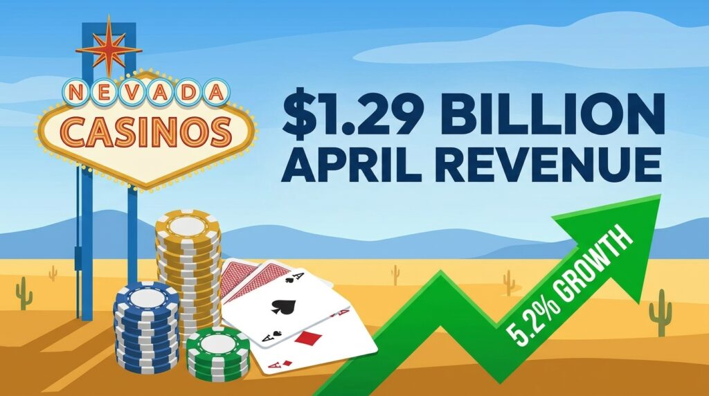 Nevada Casinos Post $1.29 Billion in April Gaming Revenue, Marking 5.2% Year-Over-Year Growth