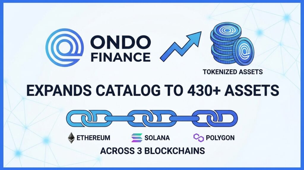 Ondo Finance Expands Tokenized Securities Catalog to Over 430 Assets Across Three Blockchains