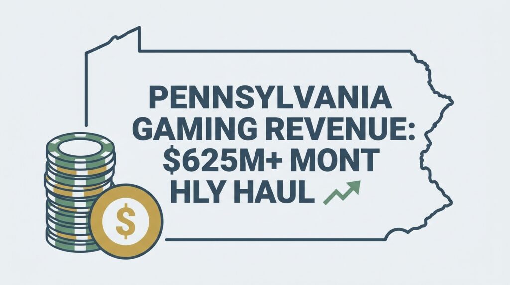 Pennsylvania Gaming Revenue Surpasses $625 Million in Monthly Haul