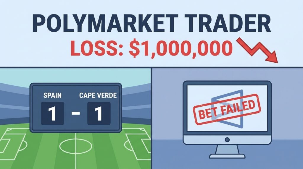 Polymarket Trader Loses $1 Million After Spain’s Shock Draw With Cape Verde at FIFA World Cup 2026