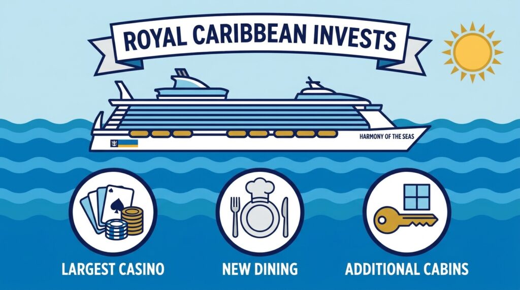 Royal Caribbean Invests in Harmony of the Seas Overhaul: Largest Casino at Sea, New Dining, and Additional Cabins
