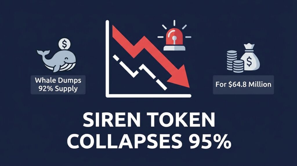 SIREN Token Collapses 95% After Whale Dumps 92% of Supply for $64.8 Million