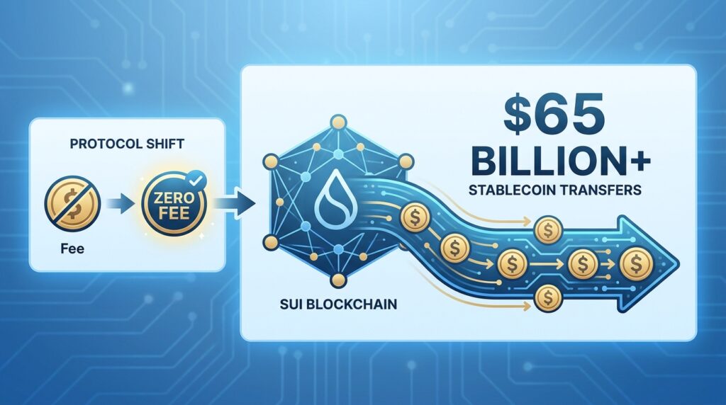 Sui Blockchain Processes Nearly $65 Billion in Stablecoin Transfers After Zero-Fee Protocol Shift
