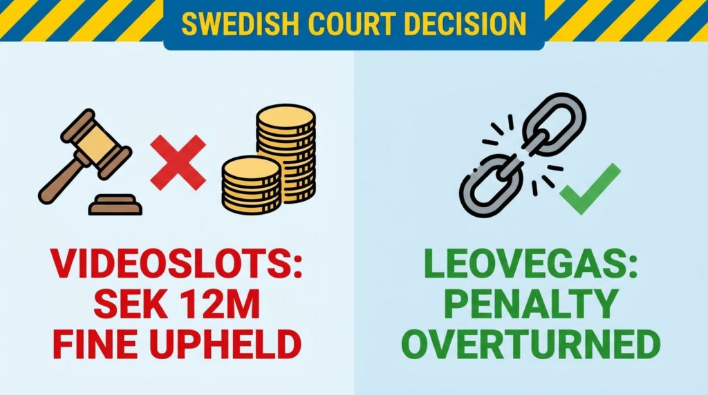 Swedish Court Upholds Videoslots’ SEK12m Fine While Overturning LeoVegas Penalty
