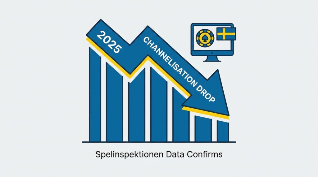 Swedish Online Gambling Channelisation Drops Again in 2025, Spelinspektionen Data Confirms