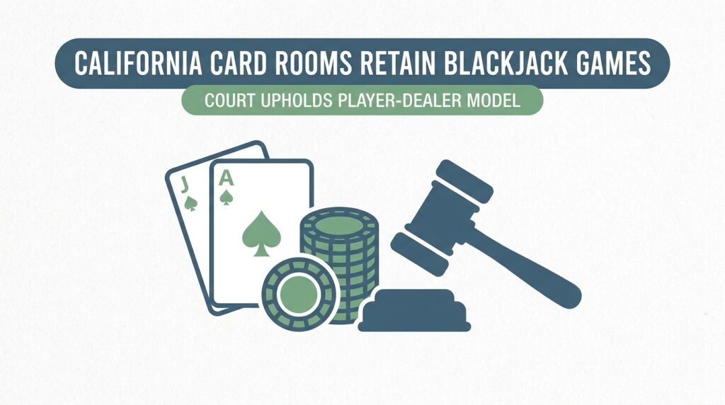 California Card Rooms Retain Blackjack-Style Games After Court Upholds Player-Dealer Model