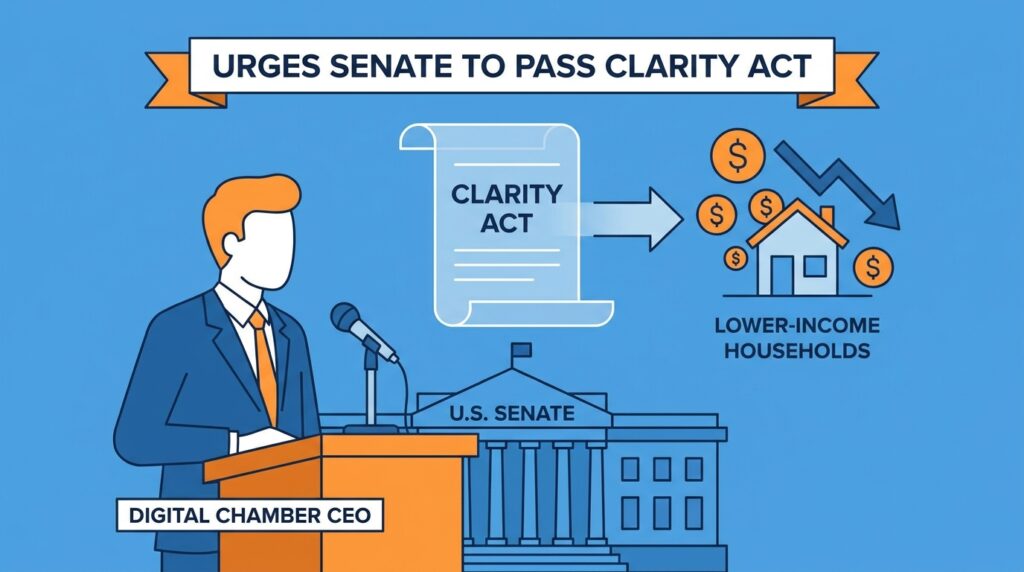 Digital Chamber CEO Urges Senate to Pass CLARITY Act, Citing Financial Burden on Lower-Income Households