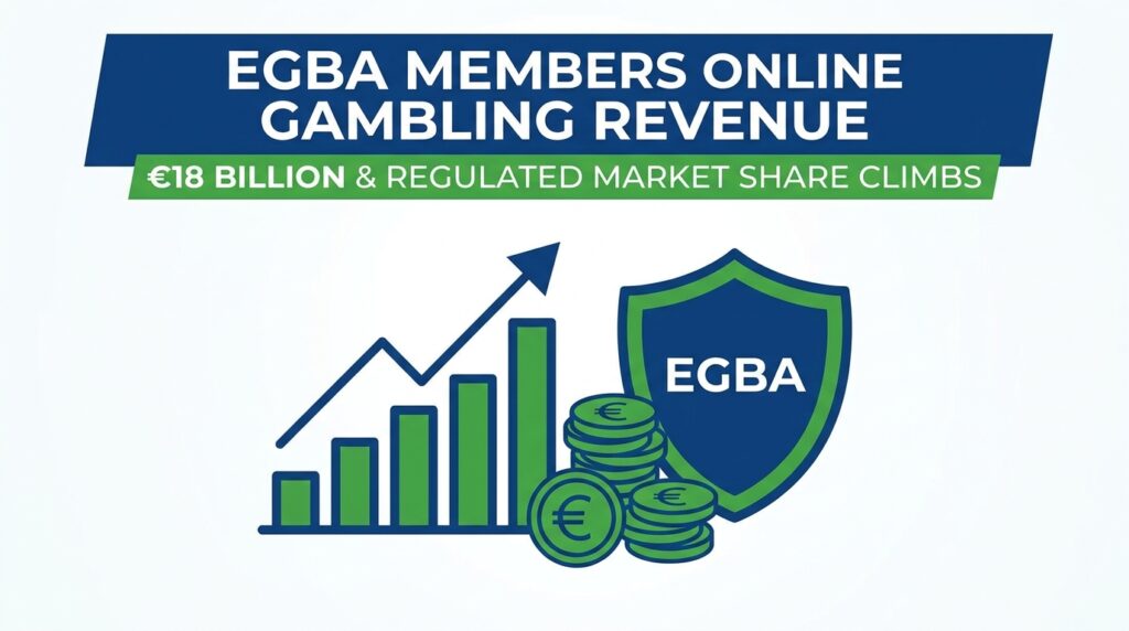 EGBA Members Post €18 Billion in Online Gambling Revenue as Regulated Market Share Climbs
