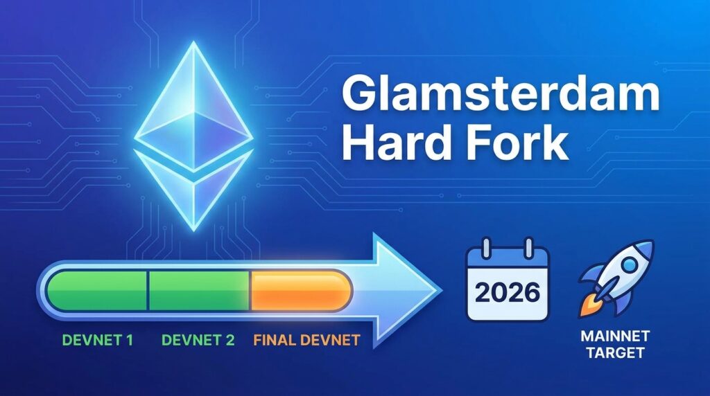 Ethereum’s Glamsterdam Hard Fork Enters Final Devnet Stage Ahead of 2026 Mainnet Target