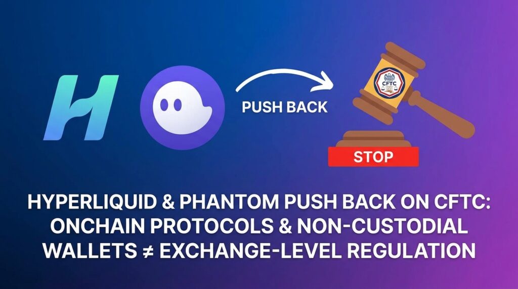 Hyperliquid and Phantom Push Back on CFTC: Onchain Protocols and Non-Custodial Wallets Shouldn’t Face Exchange-Level Regulation