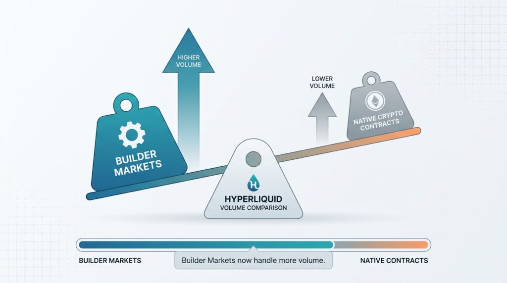 Hyperliquid’s Builder Markets Now Handle More Volume Than Native Crypto Contracts