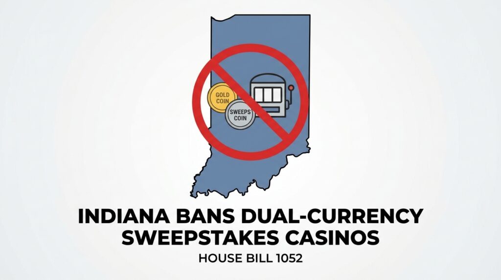 Indiana Bans Dual-Currency Sweepstakes Casinos Under House Bill 1052