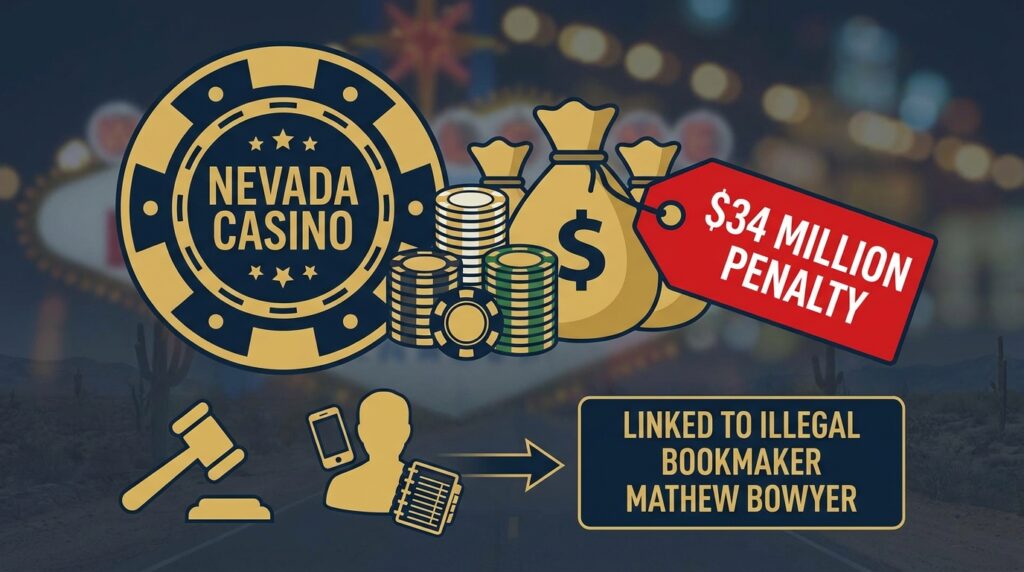 Nevada Casino Penalties Linked to Illegal Bookmaker Mathew Bowyer Climb to $34 Million