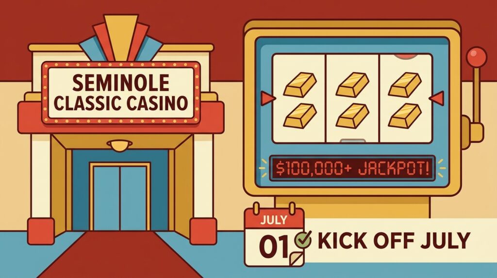 Seminole Classic Casino Delivers Another Six-Figure Slot Jackpot to Kick Off July