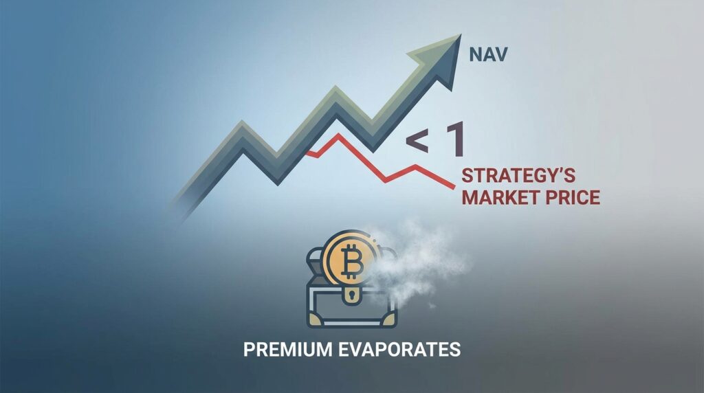Strategy’s Market-to-NAV Ratio Falls Below 1 as Bitcoin Treasury Premium Evaporates