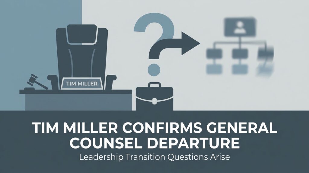 Tim Miller Confirms General Counsel Departure, Raising Questions About Leadership Transition