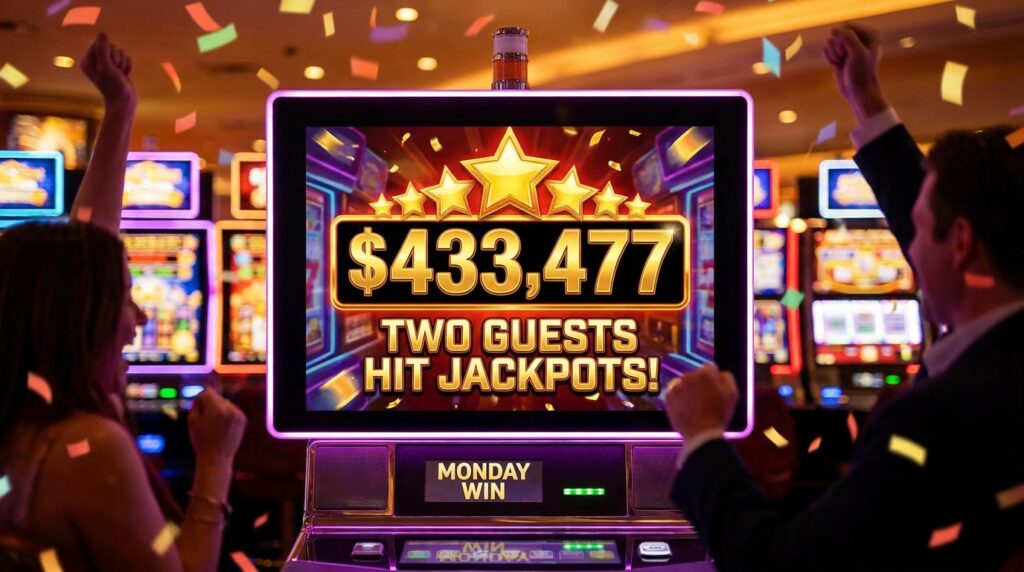 Two Guests Hit Progressive Slot Jackpots Totaling $433,477 on a Single Monday