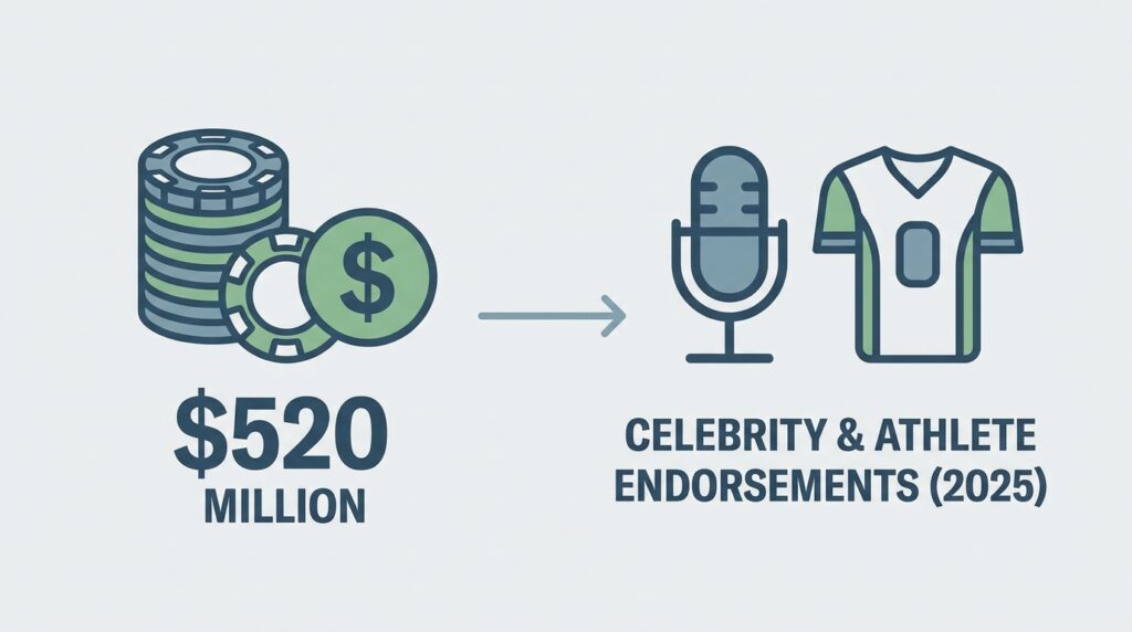 US Gambling Industry Pours $520 Million Into Celebrity and Athlete Endorsements in 2025