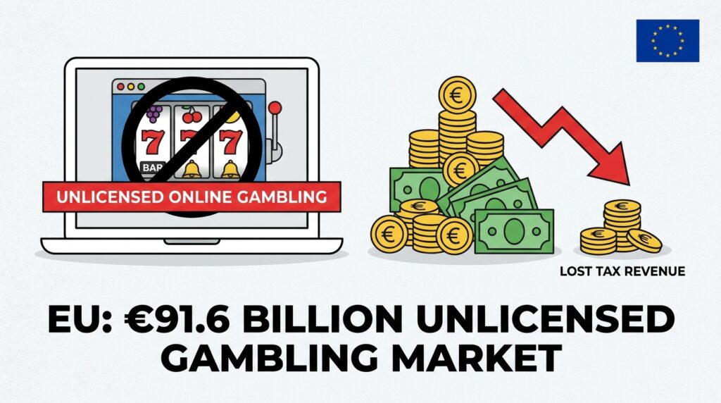 Unlicensed Online Gambling in the EU Hits €91.6 Billion as Member States Lose Billions in Tax Revenue