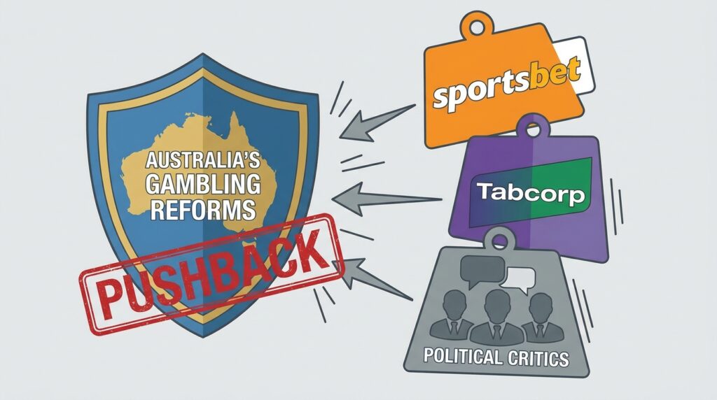 Australia’s Gambling Reforms Face Sharp Pushback from Sportsbet, Tabcorp and Political Critics