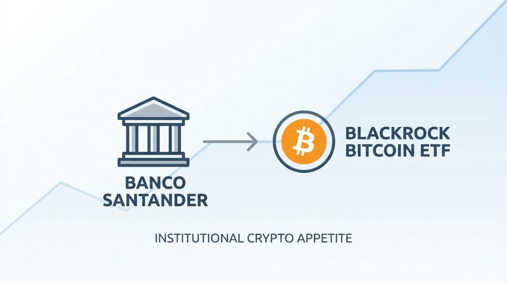 Banco Santander Discloses Stake in BlackRock’s Bitcoin ETF, Signalling Institutional Crypto Appetite