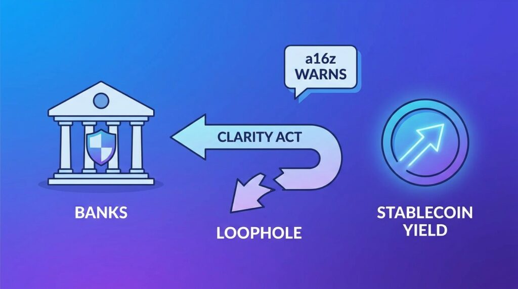Banks’ Campaign Against the CLARITY Act Could Backfire by Preserving Stablecoin Yield Loophole, a16z Warns