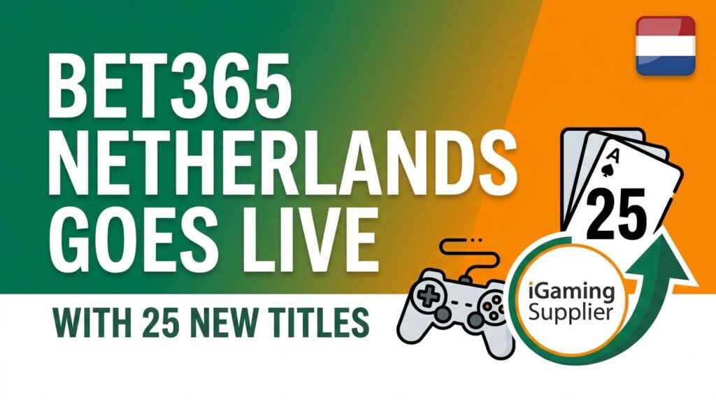 Bet365 Netherlands Goes Live With 25 Titles From Expanding iGaming Supplier